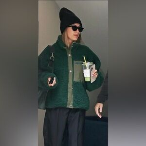 Sandy Liang Green Sherpa Fleece Jacket